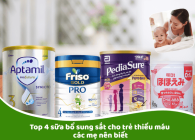 Top 4 sữa bổ sung sắt cho trẻ thiếu máu các mẹ nên biết