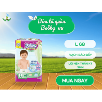 Bỉm tã  Bobby quần L 68