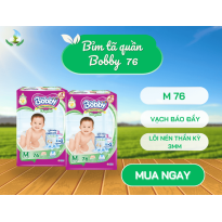 Bỉm tã  Bobby quần M 76