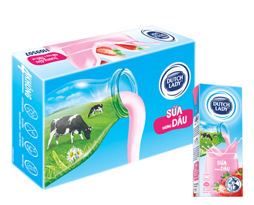 Sữa tươi tiệt trùng Dutch Lady vị dâu 180ml
