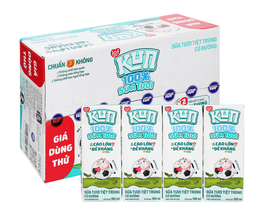 Sữa tươi Kun trắng có đường 180ml