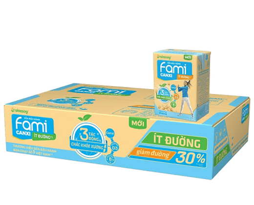 Sữa đậu nành Fami canxi ít đường 200ml