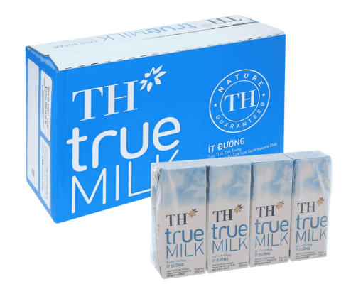 Sữa tươi TH True Milk ít đường hộp 180ml