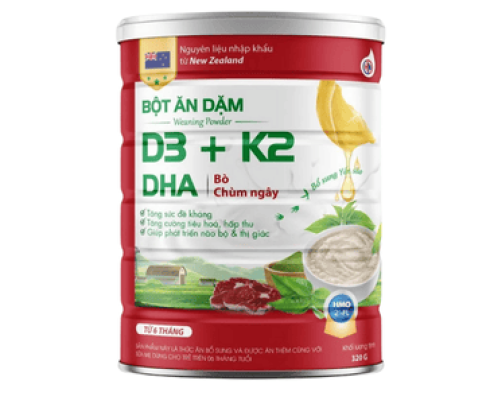 Bột Ăn Dặm D3+ k2 DHA bò chùm ngây 320g