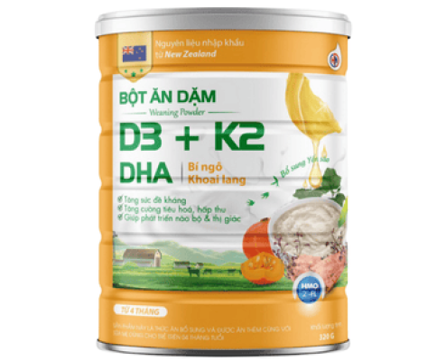 Bột Ăn Dặm D3+ k2 DHA bí ngô khoai lang 320g