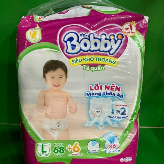 Bỉm tã  Bobby quần L 68