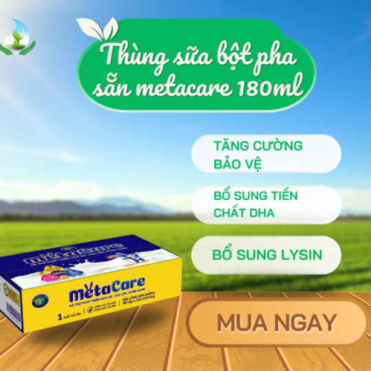 Thùng sữa bột pha sẵn metacare xanh 180 ml