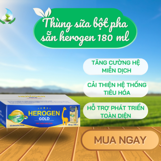 Thùng sữa bột pha sẵn herogen 180ml