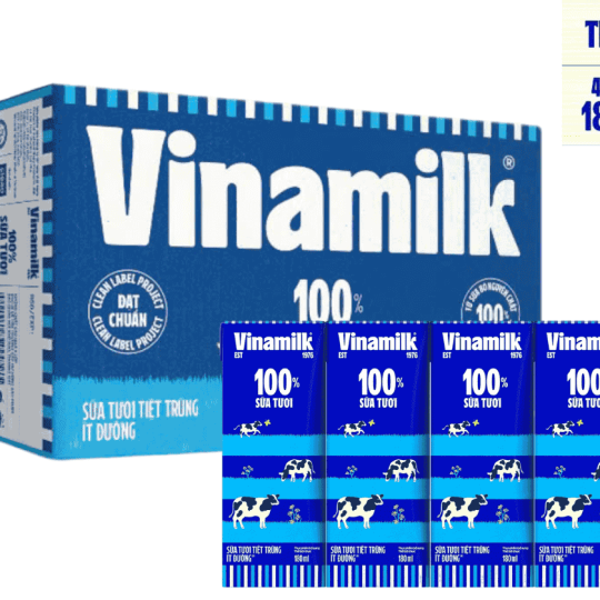Sữa tươi tiệt trùng ít đường 180ml