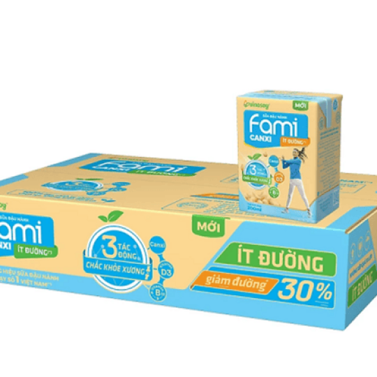 Sữa đậu nành Fami canxi ít đường 200ml