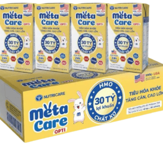 Thùng sữa bột pha sẵn metacer vàng 180 ml