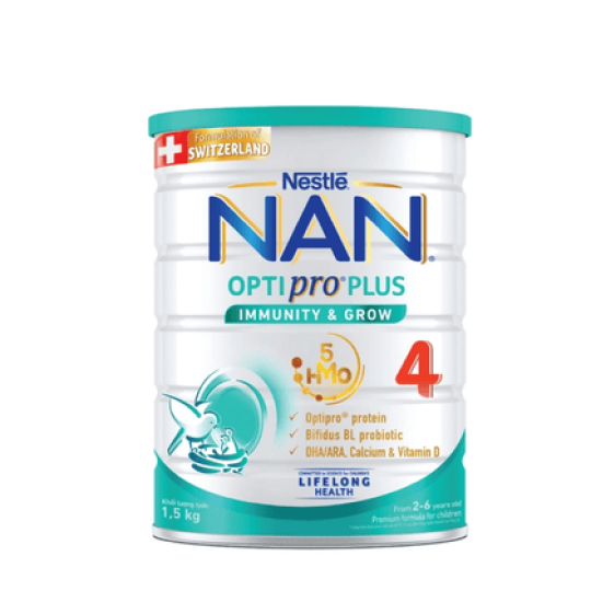 Sữa Nan Optipro Plus số 4 5HMO 1.5kg cho bé 2-6 tuổi.