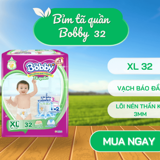 Bỉm tã Bobby quần XL 32