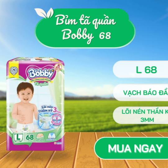 Bỉm tã  Bobby quần L 68