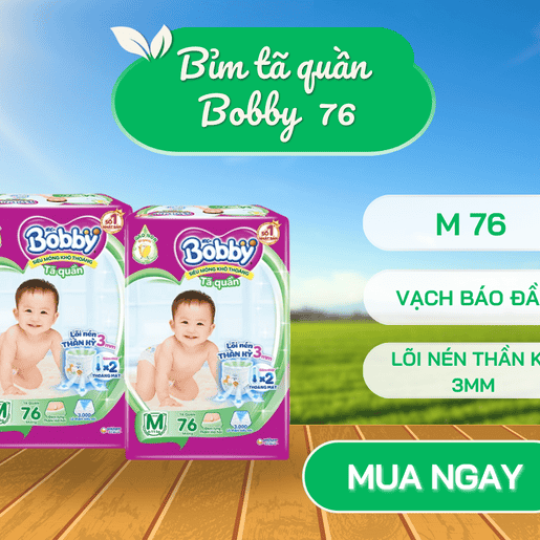 Bỉm tã  Bobby quần M 76