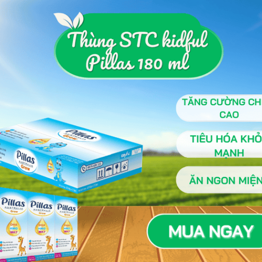 Thùng sữa bột pha sẵn pillas  180ml